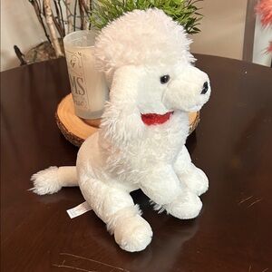 FAO Schwarz Plush Poodle White Stuffed Dog Animal Toy Approx 12in